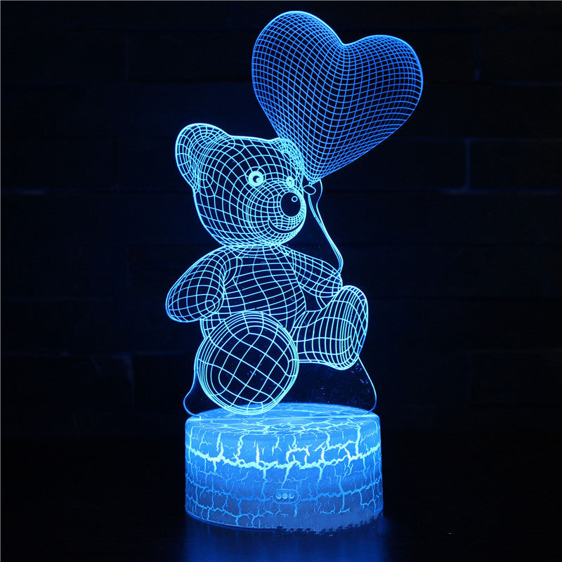 3D Acrylic LED Night Light - USB Neon Sign for Home and Bedroom Decor, Ideal for Christmas, Birthdays, and Valentine's Day Gifts