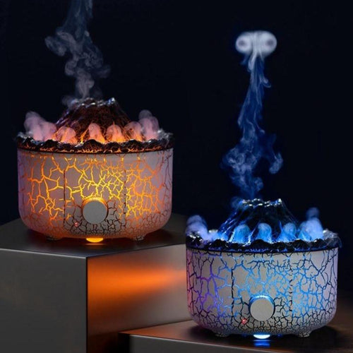 Creative Volcano Humidifier and Aromatherapy Diffuser with Jellyfish Spray Effect