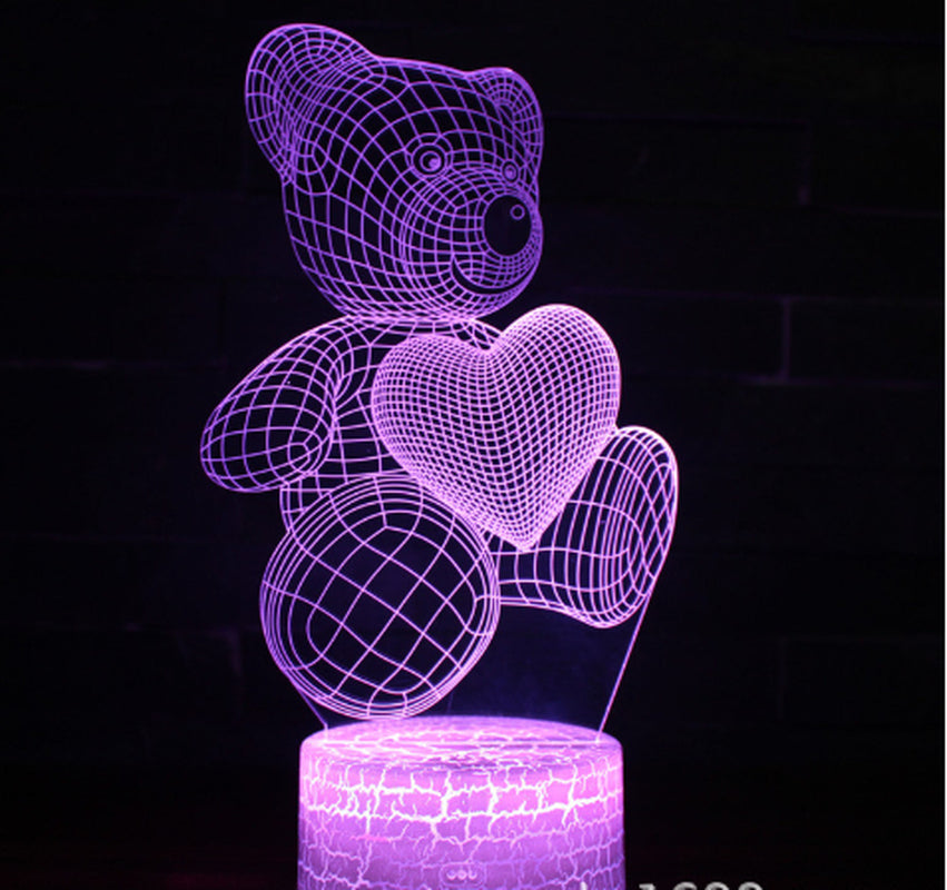 3D Acrylic LED Night Light - USB Neon Sign for Home and Bedroom Decor, Ideal for Christmas, Birthdays, and Valentine's Day Gifts