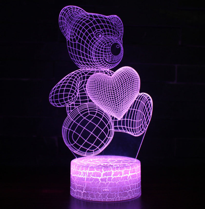3D Acrylic LED Night Light - USB Neon Sign for Home and Bedroom Decor, Ideal for Christmas, Birthdays, and Valentine's Day Gifts