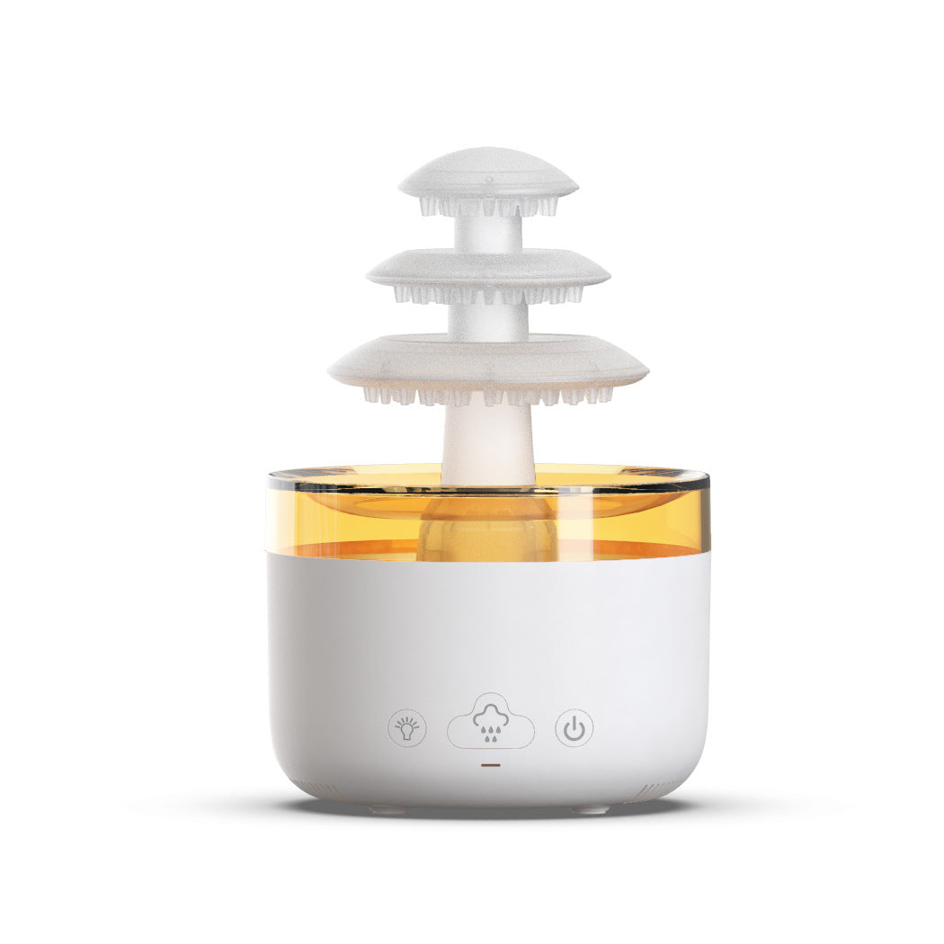 Cloud Rain Air Humidifier and Essential Oil Aromatherapy Diffuser with USB, Silent Mist Function, and Colorful Lighting